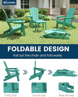 FOOWIN Folding Adirondack Chair Set of 8, HDPE Adirondack Chairs with Cup Holder - Photo 5