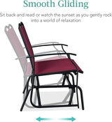 Best Choice Products 2-Person Outdoor Patio Swing Glider Steel Bench Loveseat Rocker for Deck, Porch w/Textilene Fabric - Photo 4