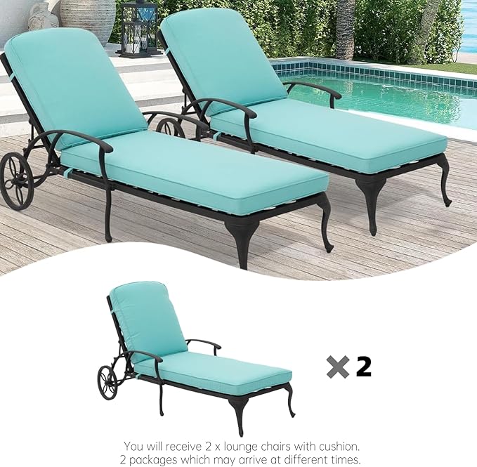 Chaise Lounge Outdoor Chair with Wheels - Photo 7