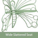 Green Cute Butterfly Benches for Outdoors, Pretty Garden Bench & 50" Metal Outside Bench - Photo 5