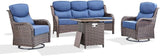 Luxury Patio Furniture Set with 6-inch Thick Cushion, Outdoor Furniture with Fire Pit Table, Swivel Chairs, Sofa - Photo 6