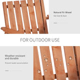 Outsunny Patio Bench, Garden Bench with Middle Table and Umbrella Hole, Wooden Outdoor Bench for Patio, Porch, Poolside - Photo 7
