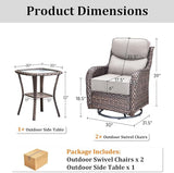 Luxury Outdoor Swivel Rocker Patio Chairs Set of 3 - Photo 9