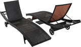 LUMISOL Patio Wicker Chaise Lounge Chairs Set of 2 - Photo 9