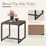 Belord Small Outdoor Side Table: 50 Lbs Weight Capacity Square Metal Patio Side Table with Anti-Rust Frame - Photo 3