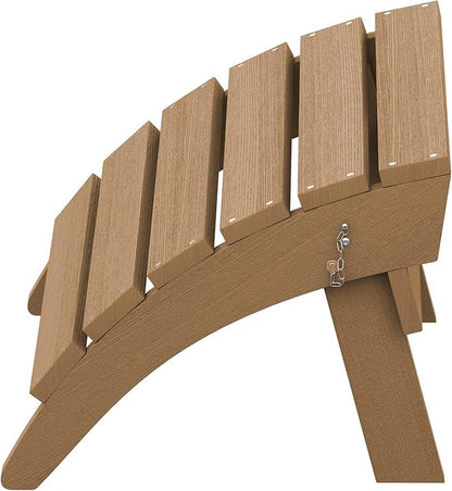 SERWALL Folding Adirondack Ottoman, Adirondack Footrest Without Assembly, Brown