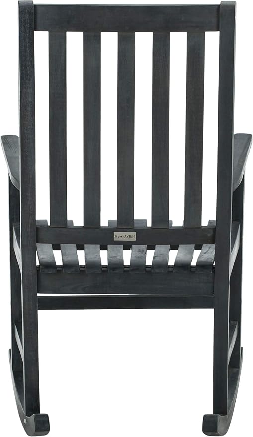 SAFAVIEH PAT6707K Outdoor Collection Barstow Dark Slate Gray Rocking Chair