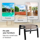 Patio Ottoman Outdoor Footstools Assembled Aluminum Footrest Small Seat for Balcony,Backyard 2 Pack Brown - Photo 6