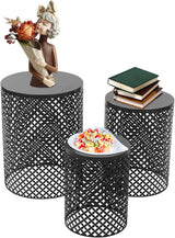 Outdoor Patio Coffee Table Set of 3, Metal Frame Accent Table, Coffee End Tables, Decorative Garden, for Gardens - Photo 6
