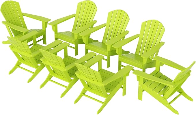 WestinTrends Dylan Outdoor Adirondack Chair (Set of 8), Lime