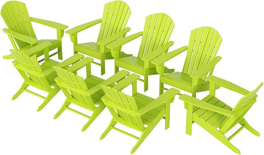 WestinTrends Dylan Outdoor Adirondack Chair (Set of 8), Lime