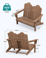 SERWALL 3 Pieces Patio Adirondack Bench Set - Photo 2