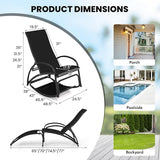 Giantex 2-in-1 Outdoor Rocking Chairs of 2, Convertible Lounge Chair with 4-Position Adjustable Backrest - Photo 3
