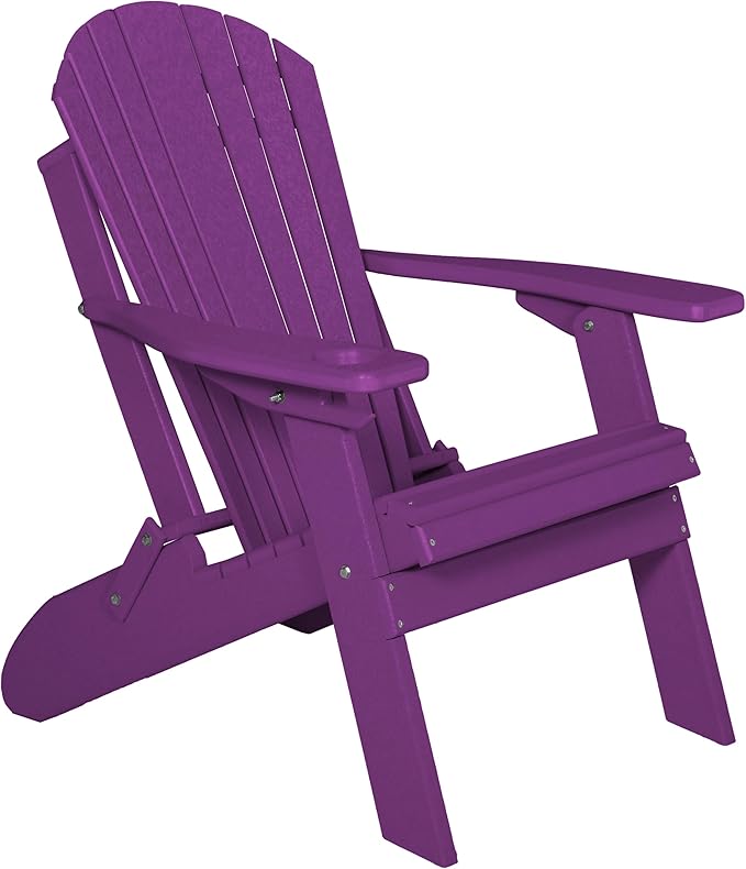 Furniture Barn USA Poly Folding Adirondack Chair with Smart Phone Holder, Bright Purple