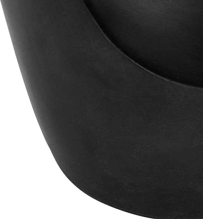 Safavieh Outdoor Aishi Black Modern Concrete Round Accent Table
