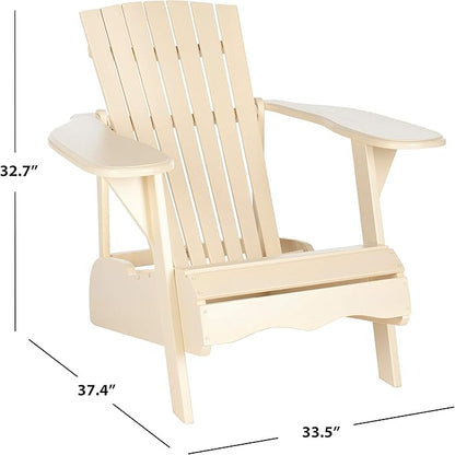 Safavieh Outdoor Living Collection Mopani Adirondack Arm Chair, Off-White