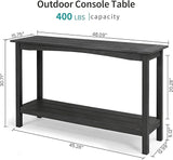 Outdoor Console Table, All-Weather 2-Tier Patio Console Table, Outside Plant Stand Table, Low Maintenance - Photo 3