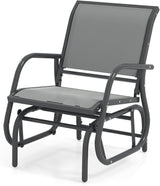 Tangkula Swing Glider Chair, Ergonomic Rocking Chair with Comfortable Fabric, Iron Frame, 4 Non-Slip Foot Pads - Photo 1
