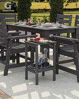 GREENVINES Tall-Outdoor-Side-Table Set of 2 | 23.5" | HDPE Plastic | Patio Adirondack End Tables | All Weather | 2-Tier - Photo 2