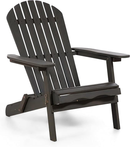 Greemotion Set of 2 Elk 34 in. W All Weather Outdoor Patio Eucalyptus Wood Adirondack Chair Solid Wood for Outdoor Fire Pit, Deck, Beach, Garden, Campfire Chairs, Weather Resistant, Weathered Gray