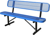 4/6/8 Feet Park Bench for Outside Heavy Duty Metal, Garden Benches Outdoor Bench with Backrest & Portable Frame - Photo 1