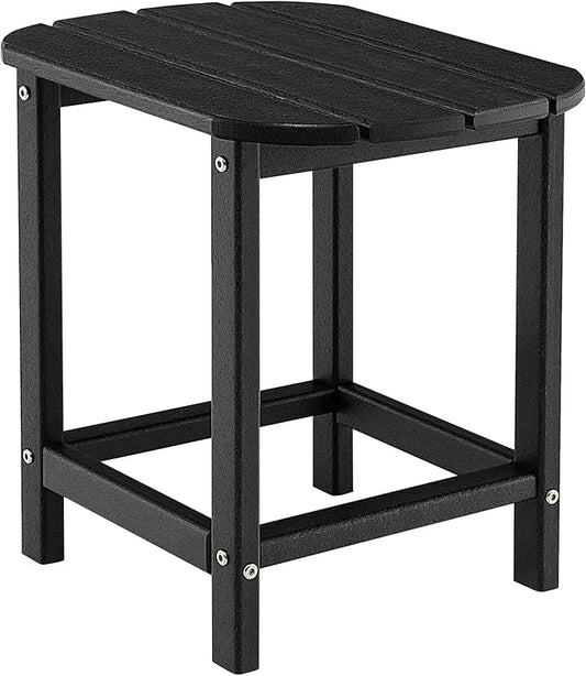 Giantex Side Table Outdoor Small Patio Table 18” Adirondack Table, Weather Resistant End Tables, Outside Square Tea Table for Patio, Backyard, Poolside, Garden, Balcony (1, Black)