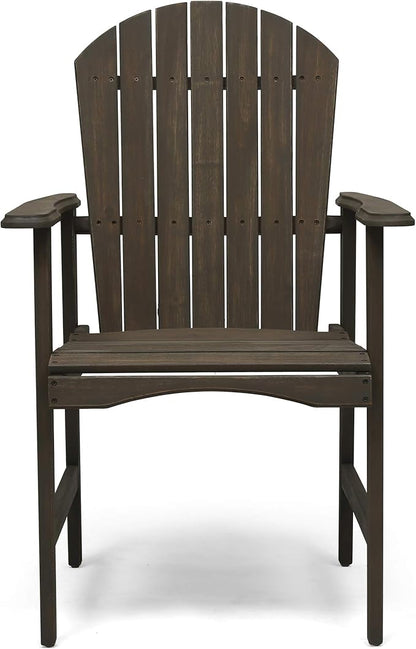 Harper & Bright Designs Outdoor Weather Resistant Acacia Wood Adirondack Dining Chairs (Set of 2), Grey Finish