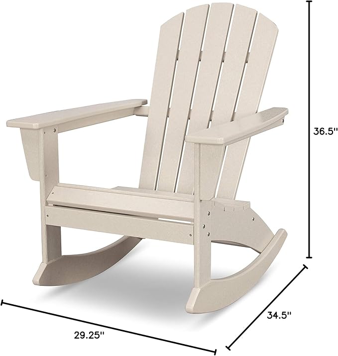 POLYWOOD® Nautical Adirondack Rocking Chair in Sand