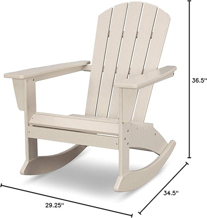 POLYWOOD® Nautical Adirondack Rocking Chair in Sand