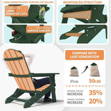 YEFU Adirondack Chair Set of 2, Folding Oversized Plastic Adirondack Chair with Cup Holder - Photo 5