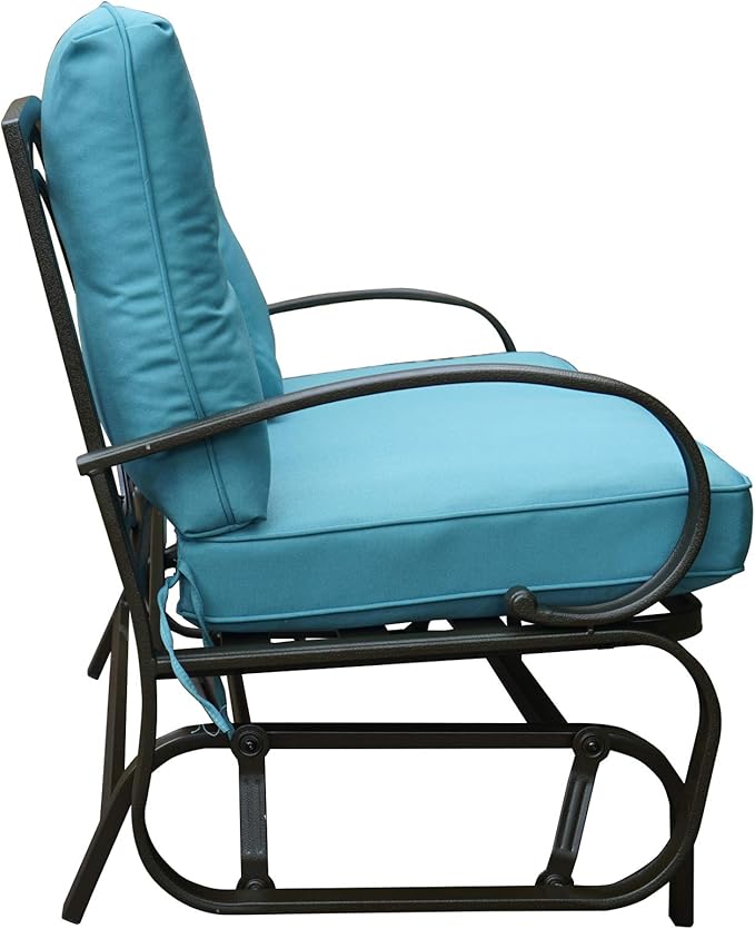 Kozyard Cozy Patio Glider Bench - Outdoor Rocking Loveseat with Sturdy Frame and Cushioned Seats for Patio - Photo 6