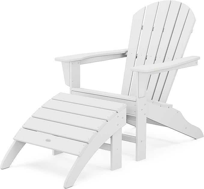 POLYWOOD South Beach 2-Piece Adirondack Chair Set with Ottoman