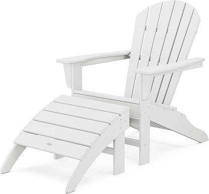 POLYWOOD South Beach 2-Piece Adirondack Chair Set with Ottoman