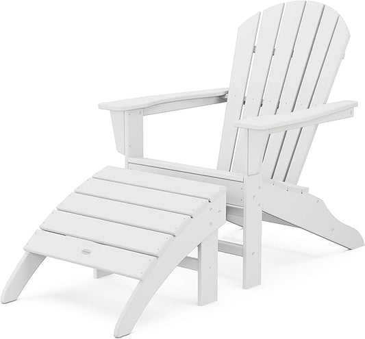 POLYWOOD South Beach 2-Piece Adirondack Chair Set with Ottoman