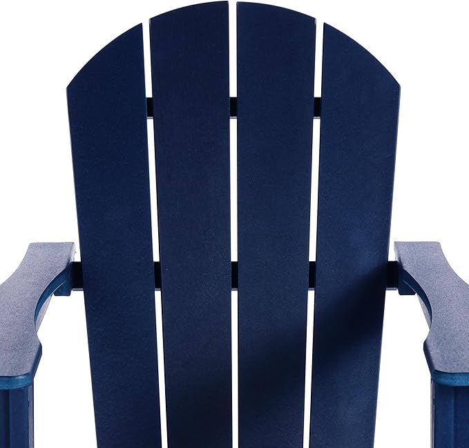 WO WESTIN OUTDOOR HDPE Laguna Outdoor Rocking Poly Adirondack Chair (Set of 2), Navy Blue