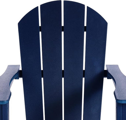 WO WESTIN OUTDOOR HDPE Laguna Outdoor Rocking Poly Adirondack Chair (Set of 2), Navy Blue
