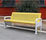 Metal Garden Bench with Backrest and Armrests, Weatherproof Design, Load Capacity 880lbs, Ideal for Garden, Porch, Park - Photo 1