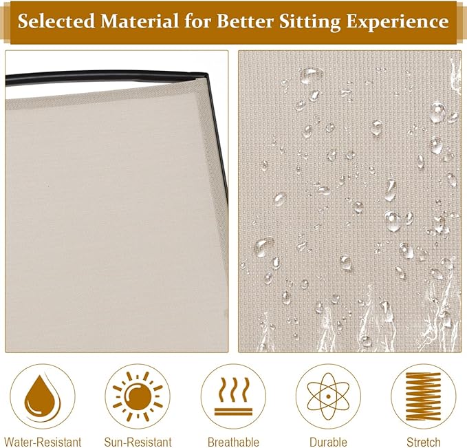 Giantex Patio Bench Glider Chair with Metal Frame, Center Tempered Glass Table - Photo 3