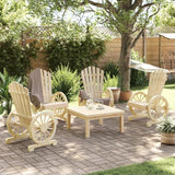 Natural Wood Solid Fir Wood Garden Adirondack Chair Set of 4 - Photo 3