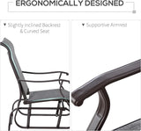 Outsunny Outdoor Glider Chair, Gliders for Outside Patio with Steel Frame and Mesh Fabric for Backyard, Garden - Photo 7