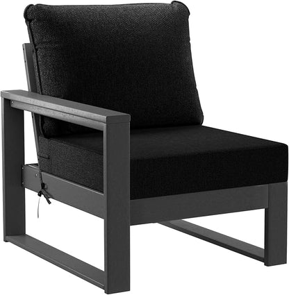 WestinTrends Montara 7-Piece Outdoor Modular L-Shaped Corner Patio Sectional Sofa Set, Black