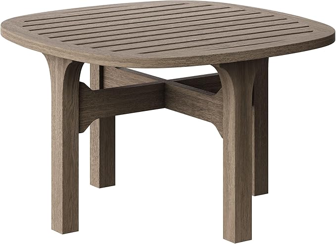 Modway Saratoga Teak Wood Set of 2 Chaise Lounge Chairs and Side Table in Flint Gray - 3-Piece Outdoor Furniture Set - Photo 8