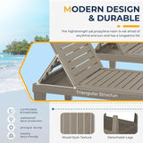 2 Patio Lounge Chair, Resin Outdoor Chaise Lounge with Waterproof Design & Lightweight Frame - Photo 7