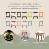 WestinTrends Malibu 24 Inch Outdoor Bar Stools, All Weather Resistant Poly Lumber Adirondack Counter Height Stools, Teak - Photo 5