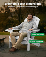 YEFU Adirondack Chairs Set of 2 Plastic Weather Resistant, Outdoor Chairs 5 Steps Easy Installation, Like Real Wood - Photo 6