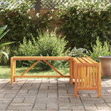 Solid Acacia Wood Garden Corner Bench with Planter Box, Modern Outdoor Seating for Patio and Balcony - Photo 4