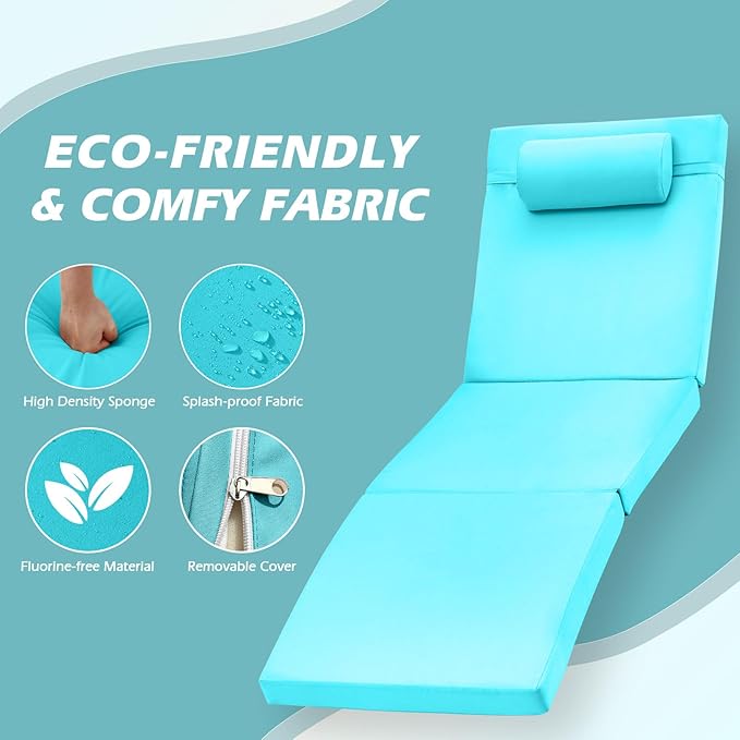 Chaise Lounge Chairs Outdoor Set of 6, Comfy Outside Wicker Patio Pool Lounge Chair w/ 5 Adjustable Back Angle - Photo 3
