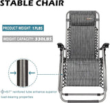 VINGLI Upgraded Zero Gravity Chair Set of 2 Lounge Outdoor Chairs with Trays and Pillows - Photo 4