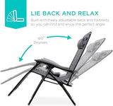 Best Choice Products Set of 2 Adjustable Steel Mesh Zero Gravity Lounge Chair Recliners w/Pillows and Cup Holder Trays - Photo 4