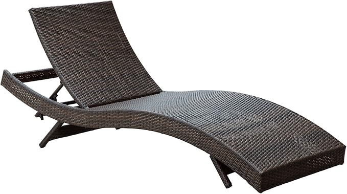 Modway Peer Wicker Rattan Outdoor Patio Two Chaise Lounge Chairs with Cushions in Brown White